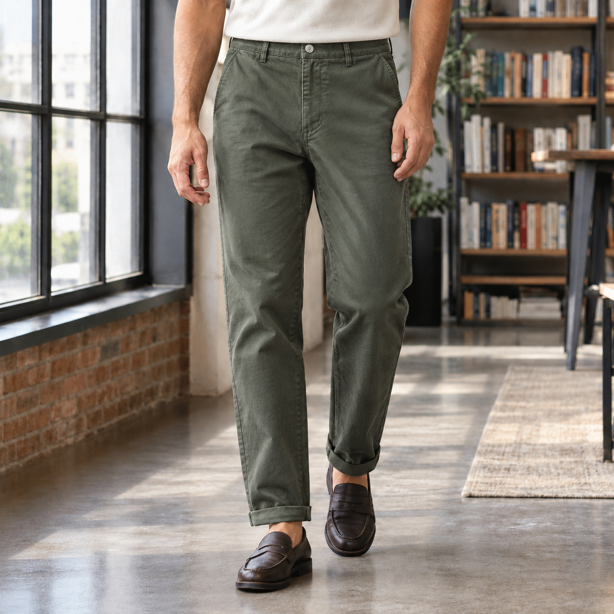 Herren Gerade Hose Regular Fit Freizeit Alltag