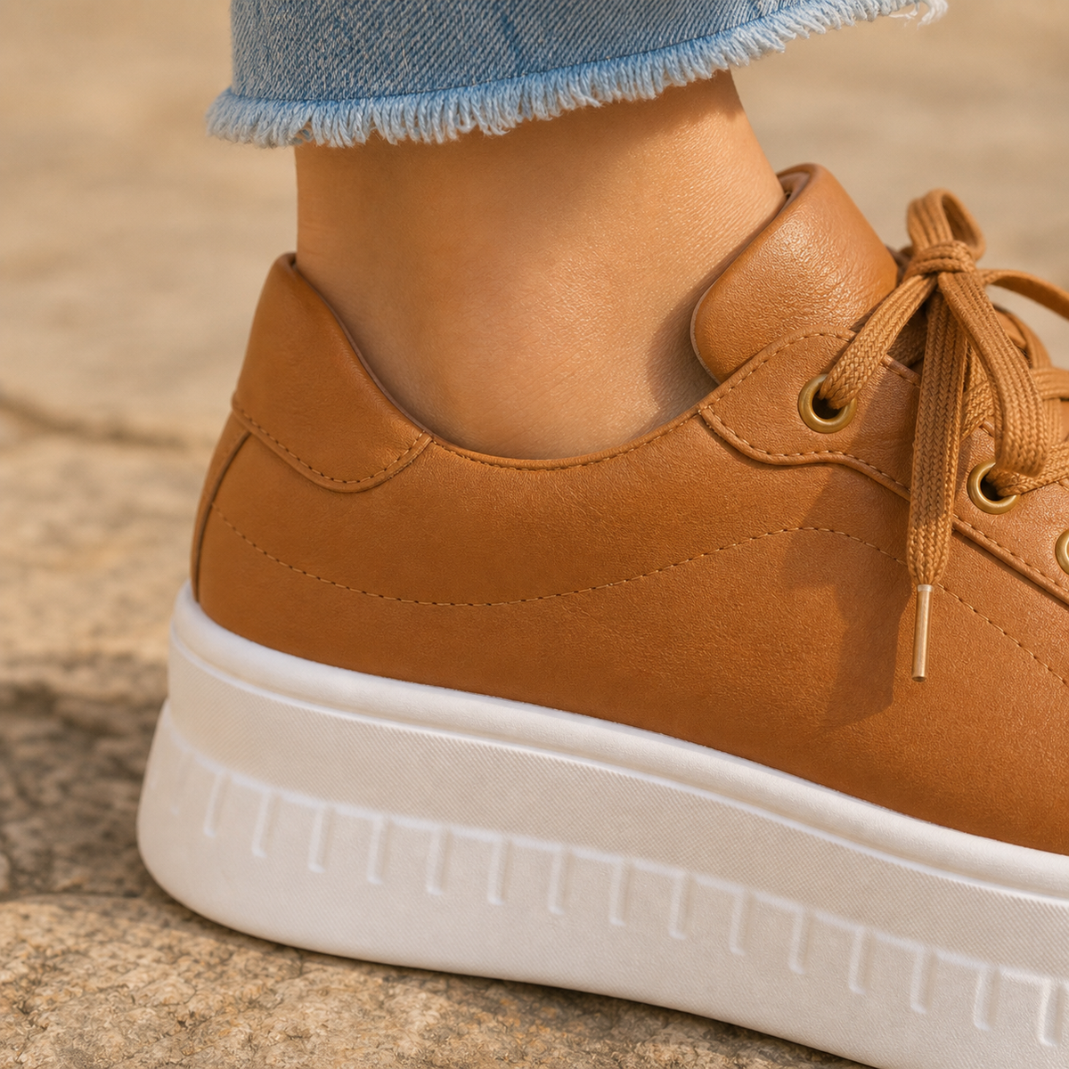 Damen Sneaker Casual Plateausohle