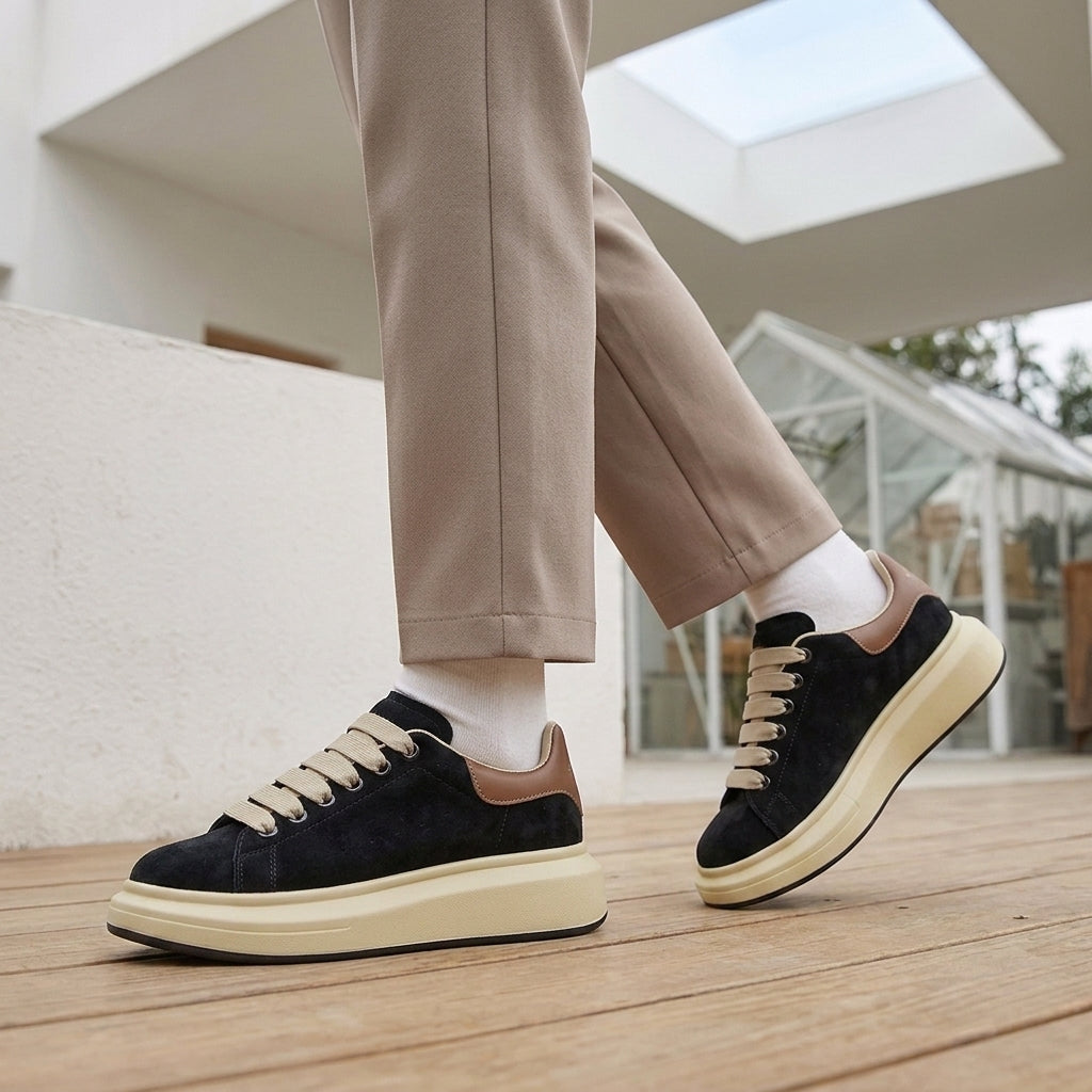 Damen Plateau-Sneaker Casual mit skulptierter Sohle