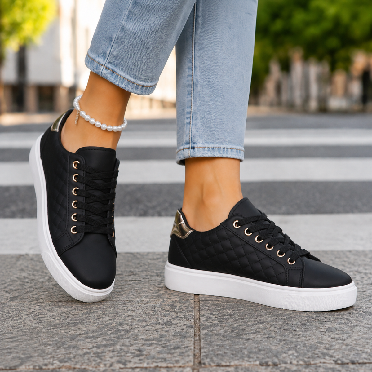 Sneakers Damen Regular Fit Freizeit mit gepolsterter Sohle