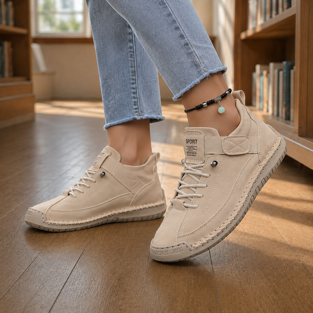 Elastische Schnürschuhe Damen Regular Fit Freizeit