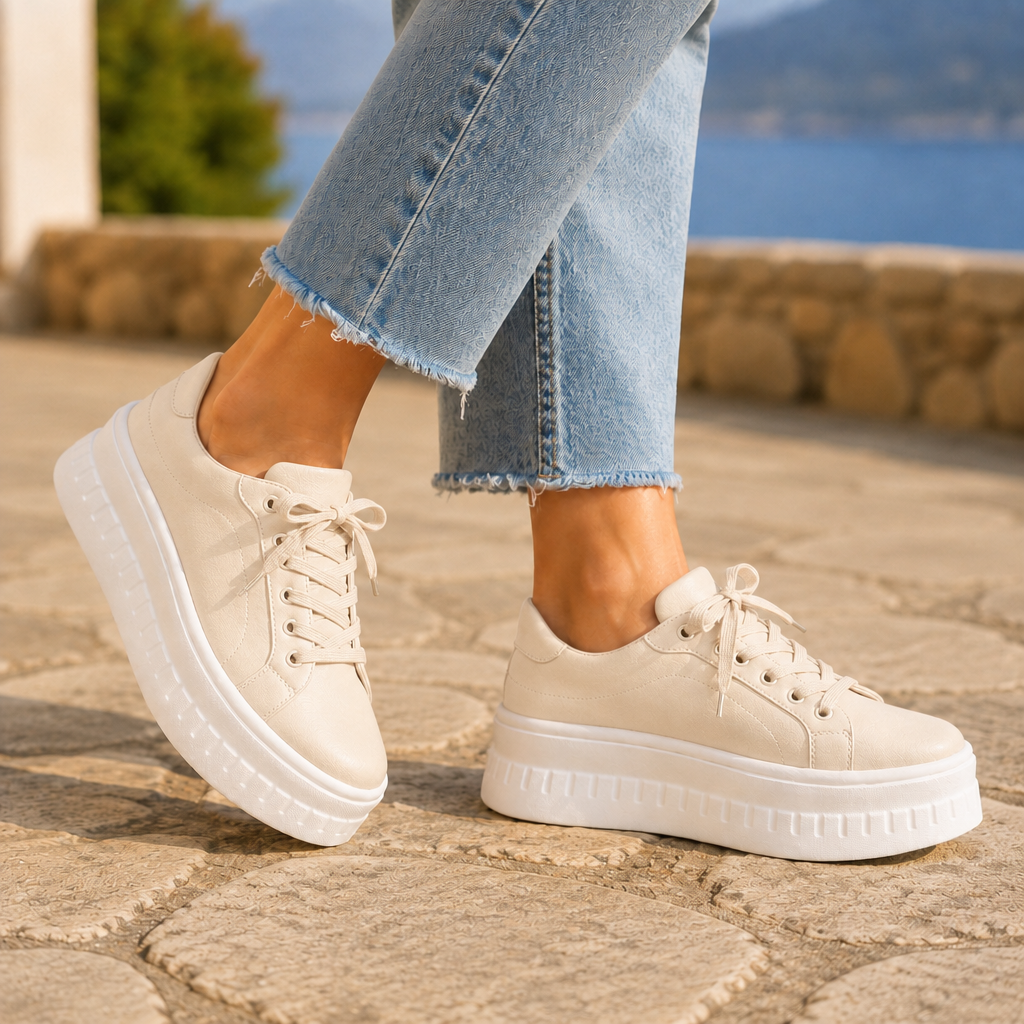 Damen Sneaker Casual Plateausohle