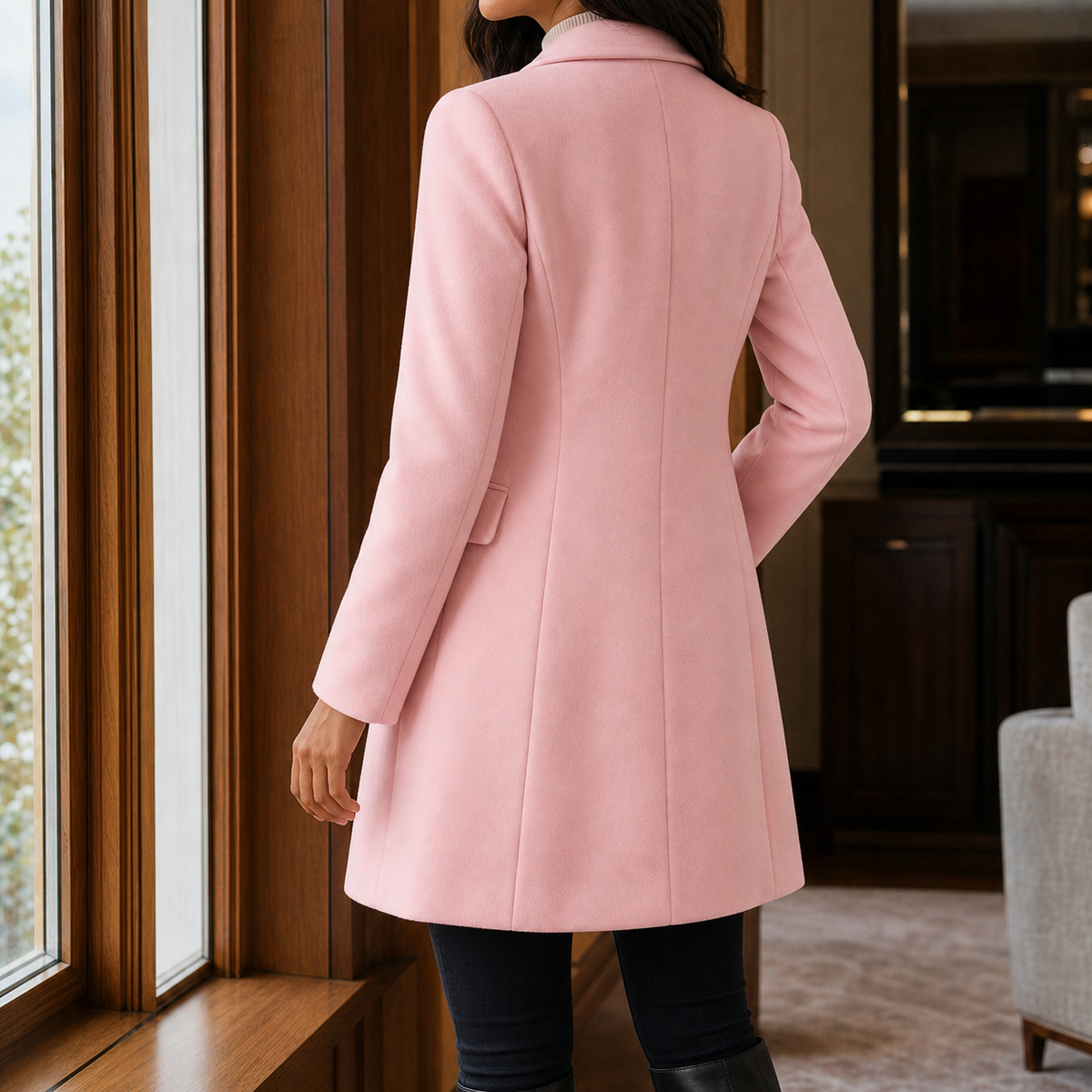 Damen Mantel Slim Fit Business Elegant