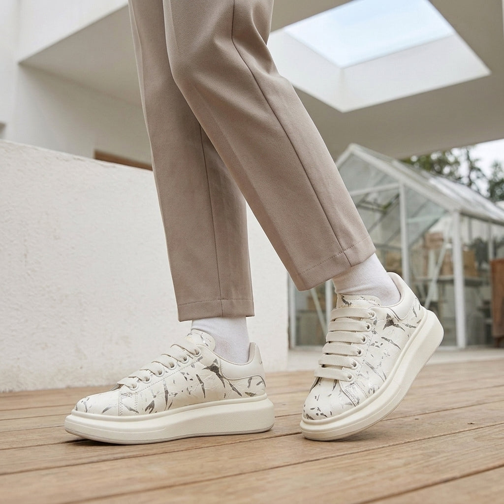 Damen Plateau-Sneaker Casual mit skulptierter Sohle