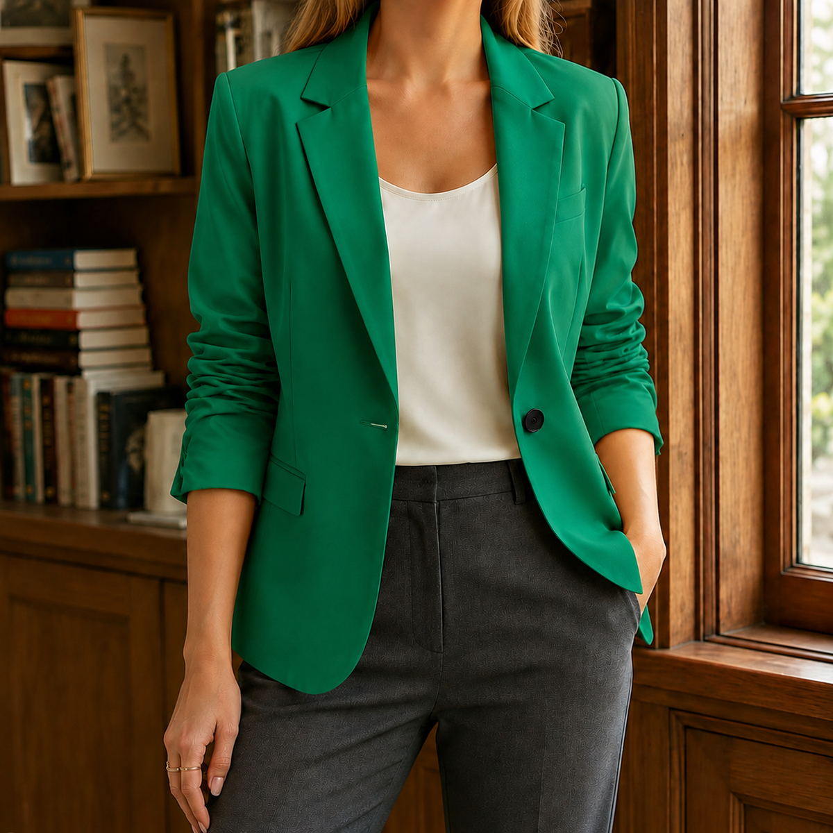 Damen Slim Fit Blazer Business Eleganter Schnitt
