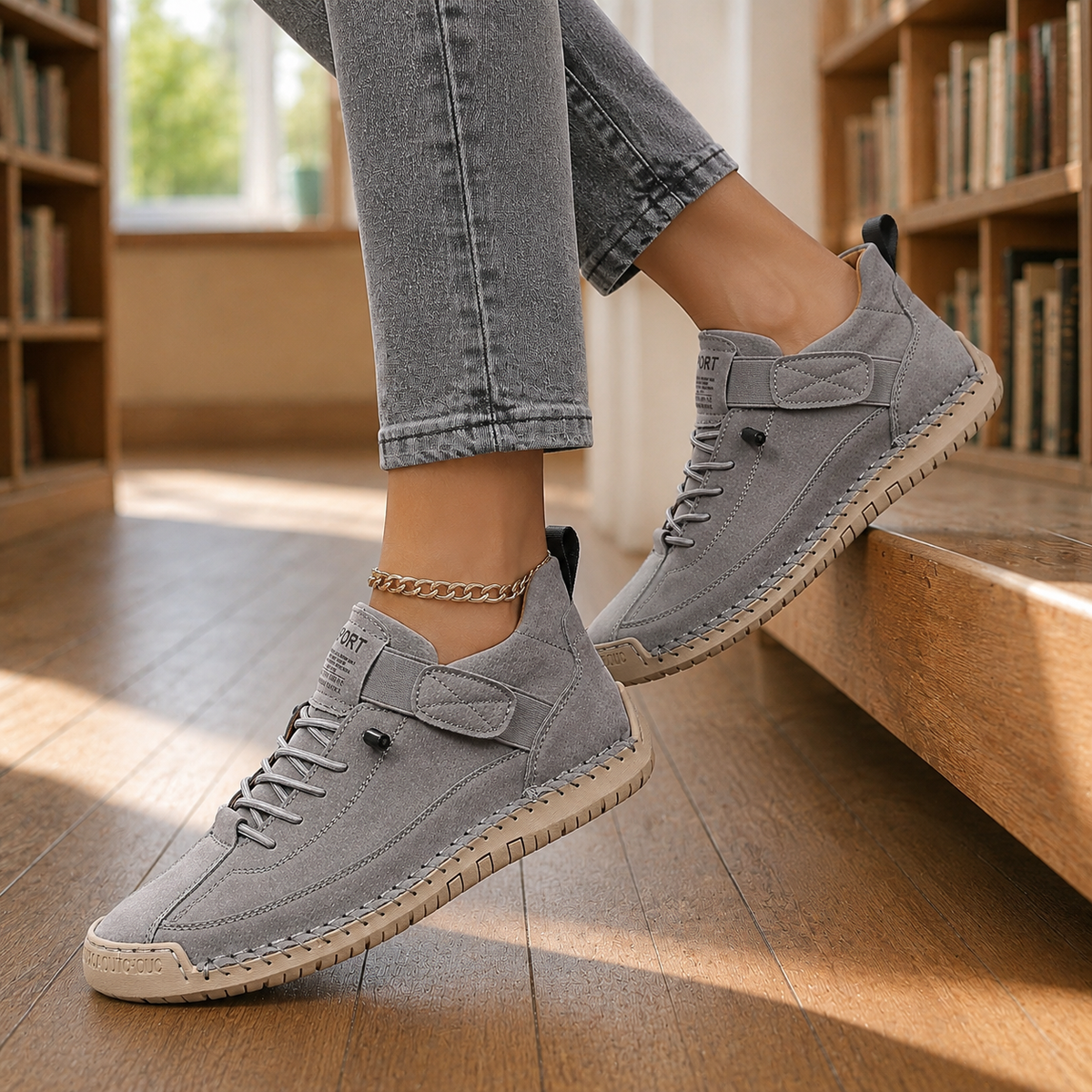 Elastische Schnürschuhe Damen Regular Fit Freizeit