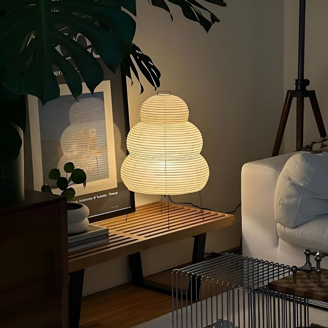 Reispapierlampe Skandinavisch Wohnzimmer Minimalistisch
