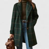 Siera I Damen Slim Fit Karomantel Elegant Herbst Winter