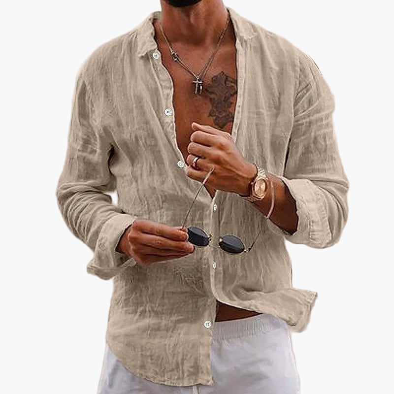 Richard | Herren Leinenhemd Relaxed Fit Sommer Freizeit