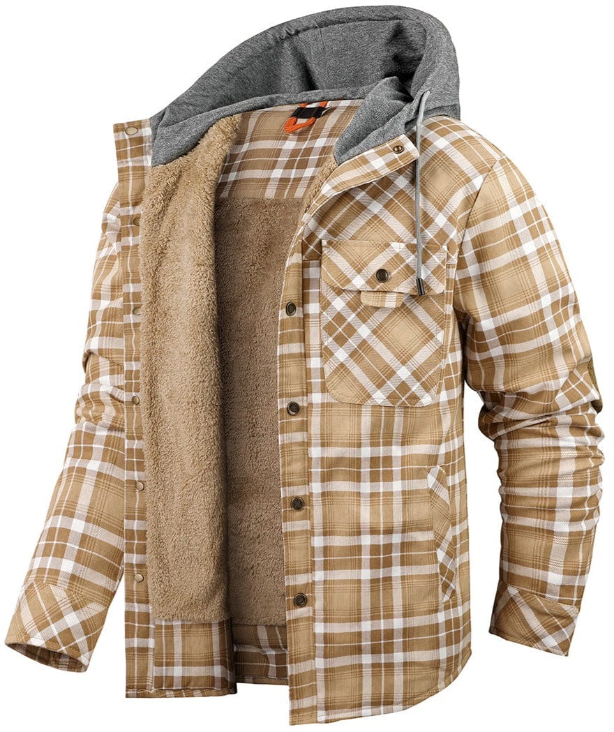 Herren Kapuzenjacke Karriert Freizeit
