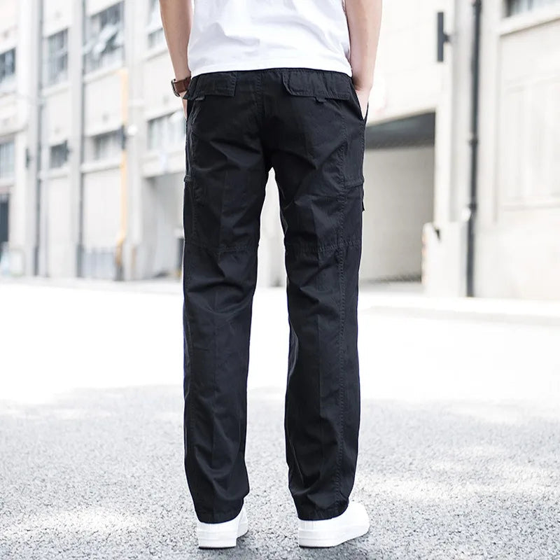 Cargo-Hose Herren Relaxed Fit Casual mit verstellbarem Bund
