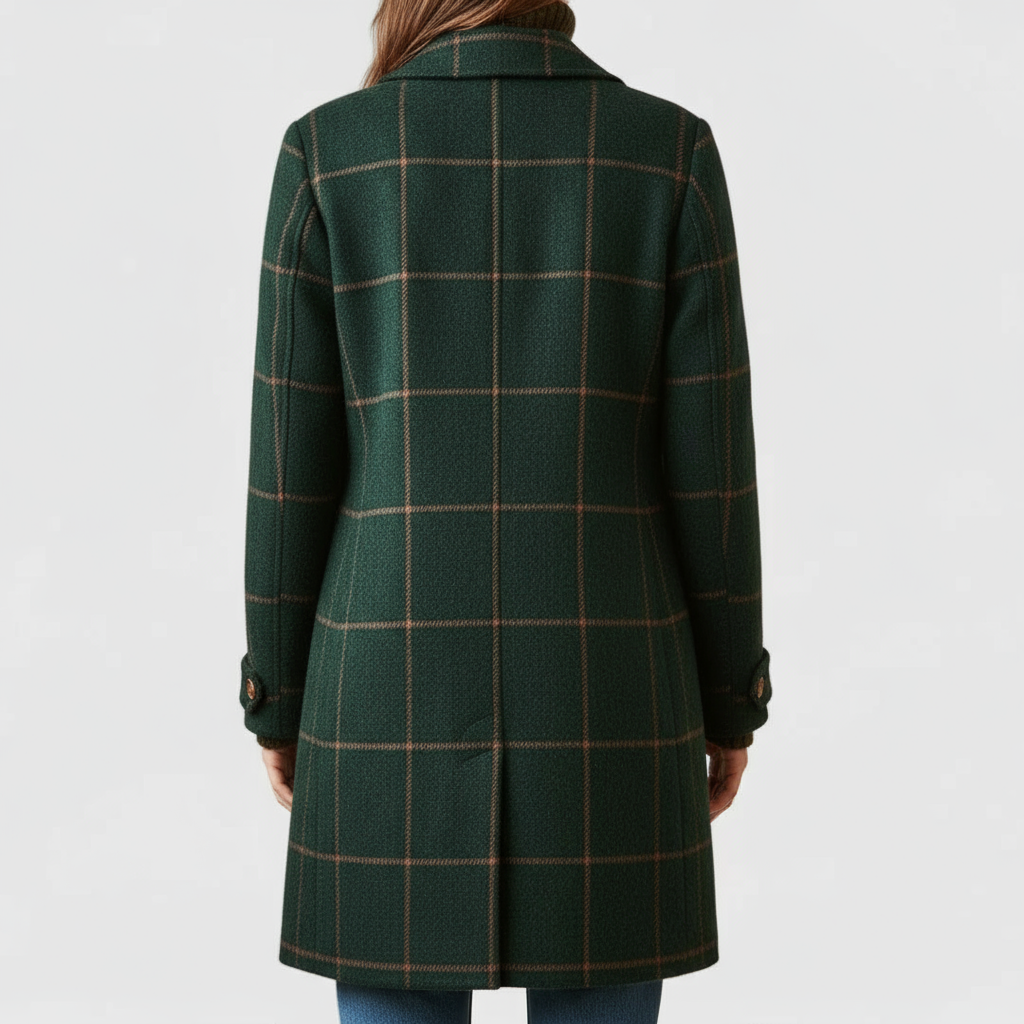 Siera I Damen Slim Fit Karomantel Elegant Herbst Winter