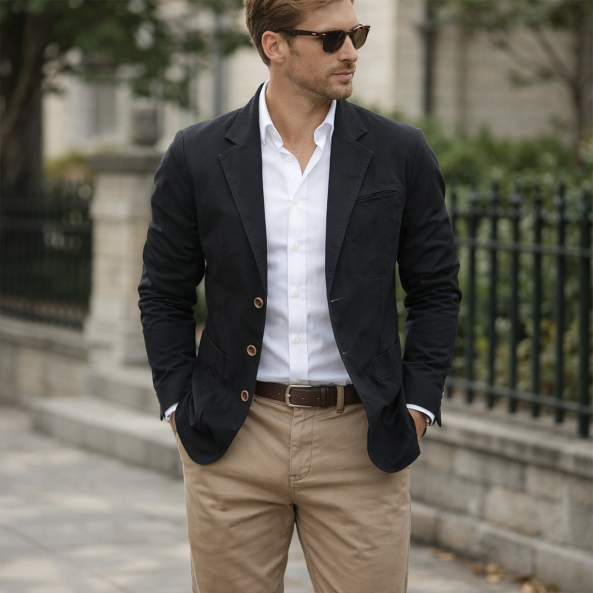Herren Slim Fit Blazer Freizeit Business Casual