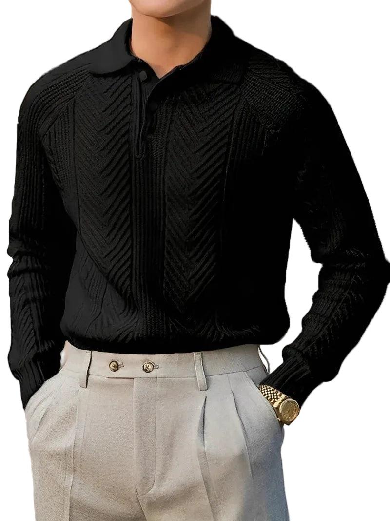 Langärmeliger Slim Fit Strickpullover Herren Casual