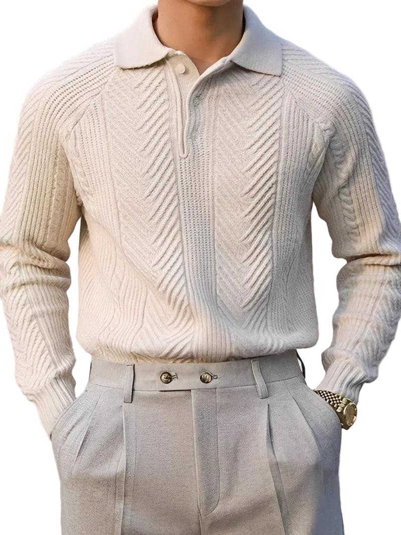 Langärmeliger Slim Fit Strickpullover Herren Casual