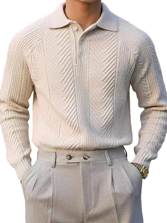 Langärmeliger Slim Fit Strickpullover Herren Casual