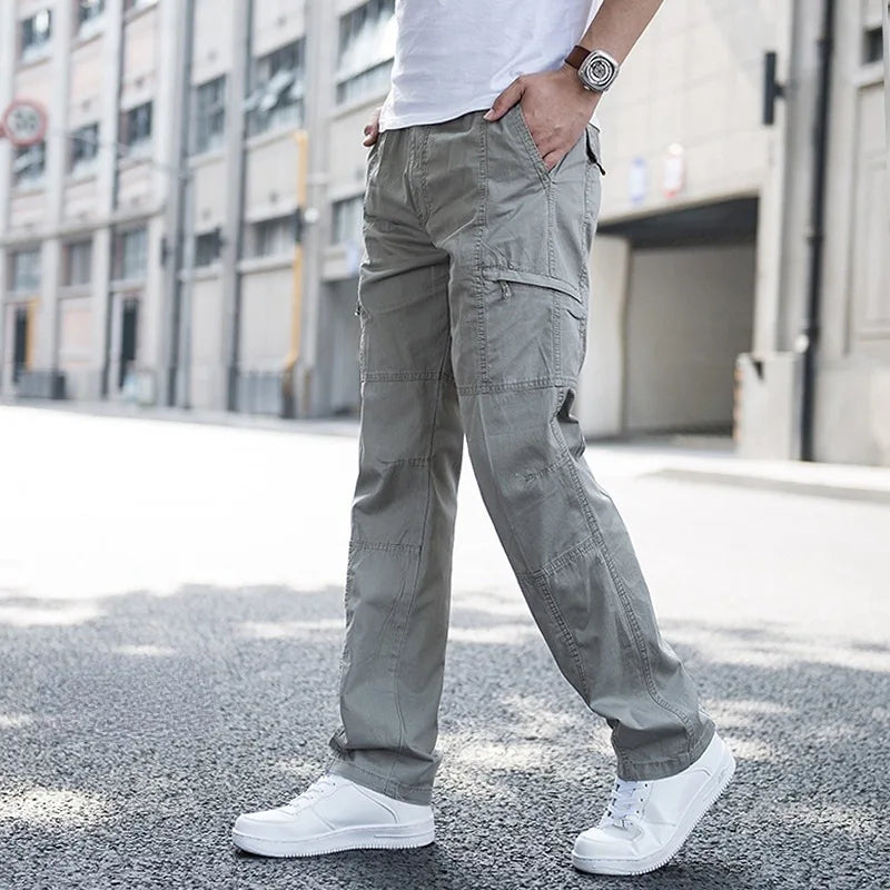 Cargo-Hose Herren Relaxed Fit Casual mit verstellbarem Bund