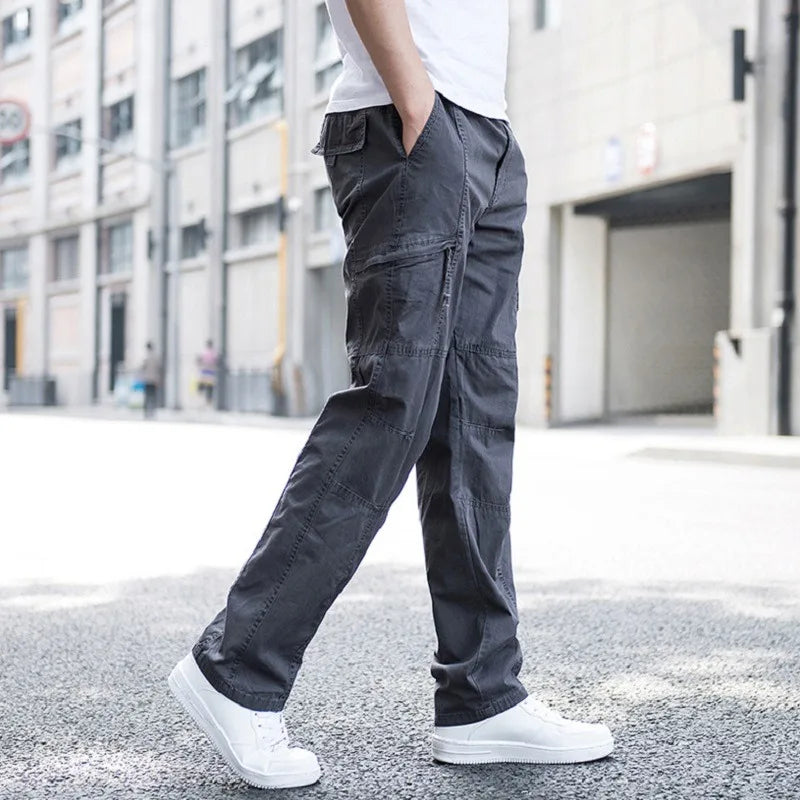 Cargo-Hose Herren Relaxed Fit Casual mit verstellbarem Bund