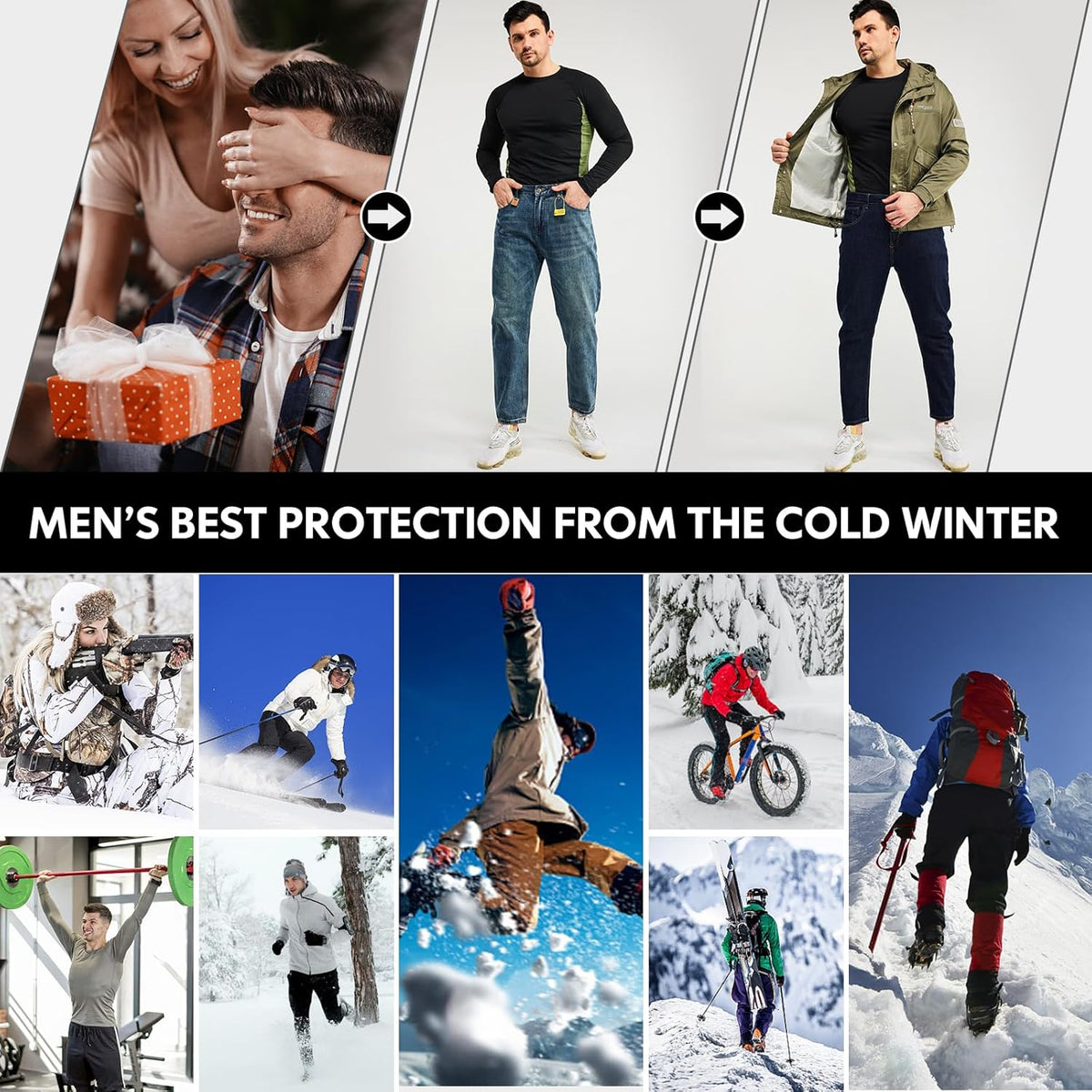 Thermounterwäsche Set Herren Slim Fit Winter Freizeit