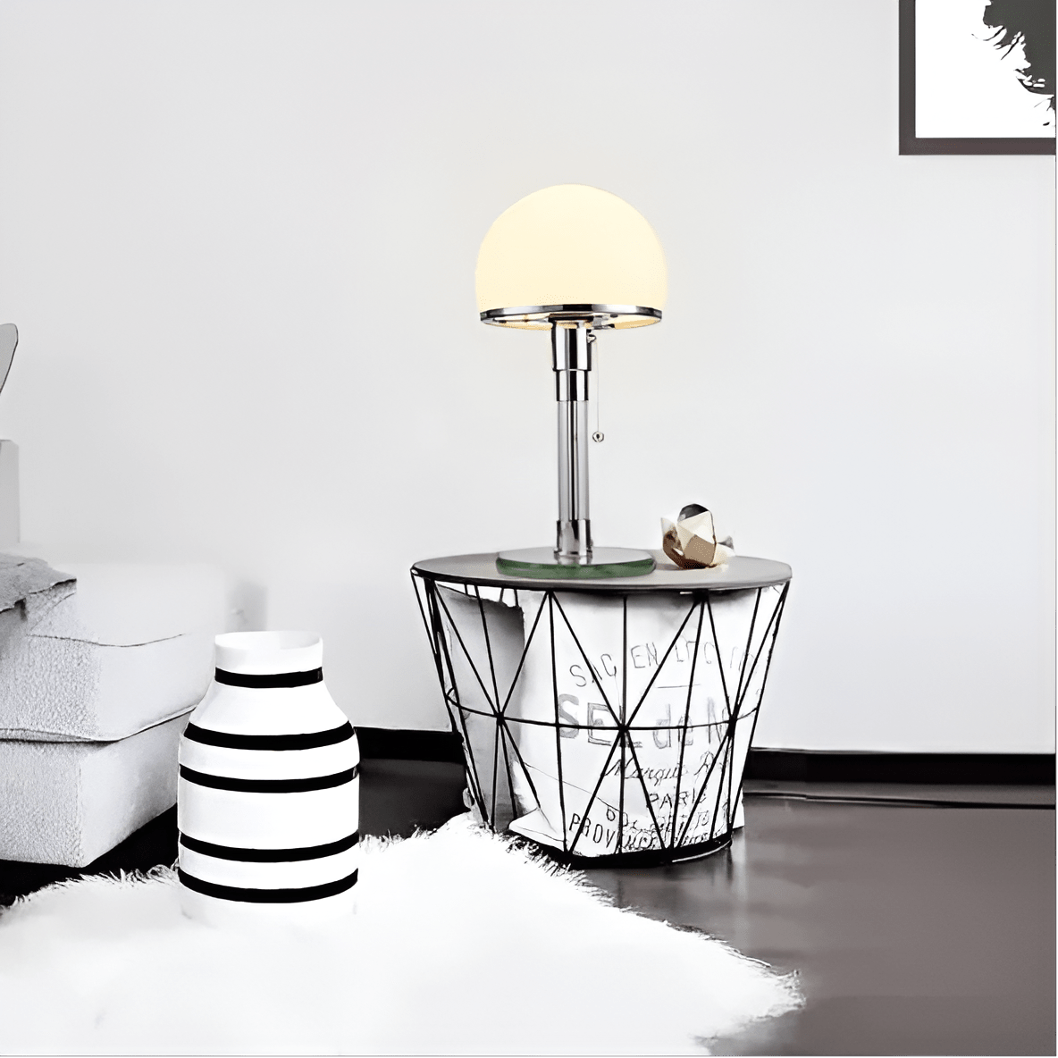 Tischlampe Glas Bauhaus Stil Wohnzimmer Minimalistisch