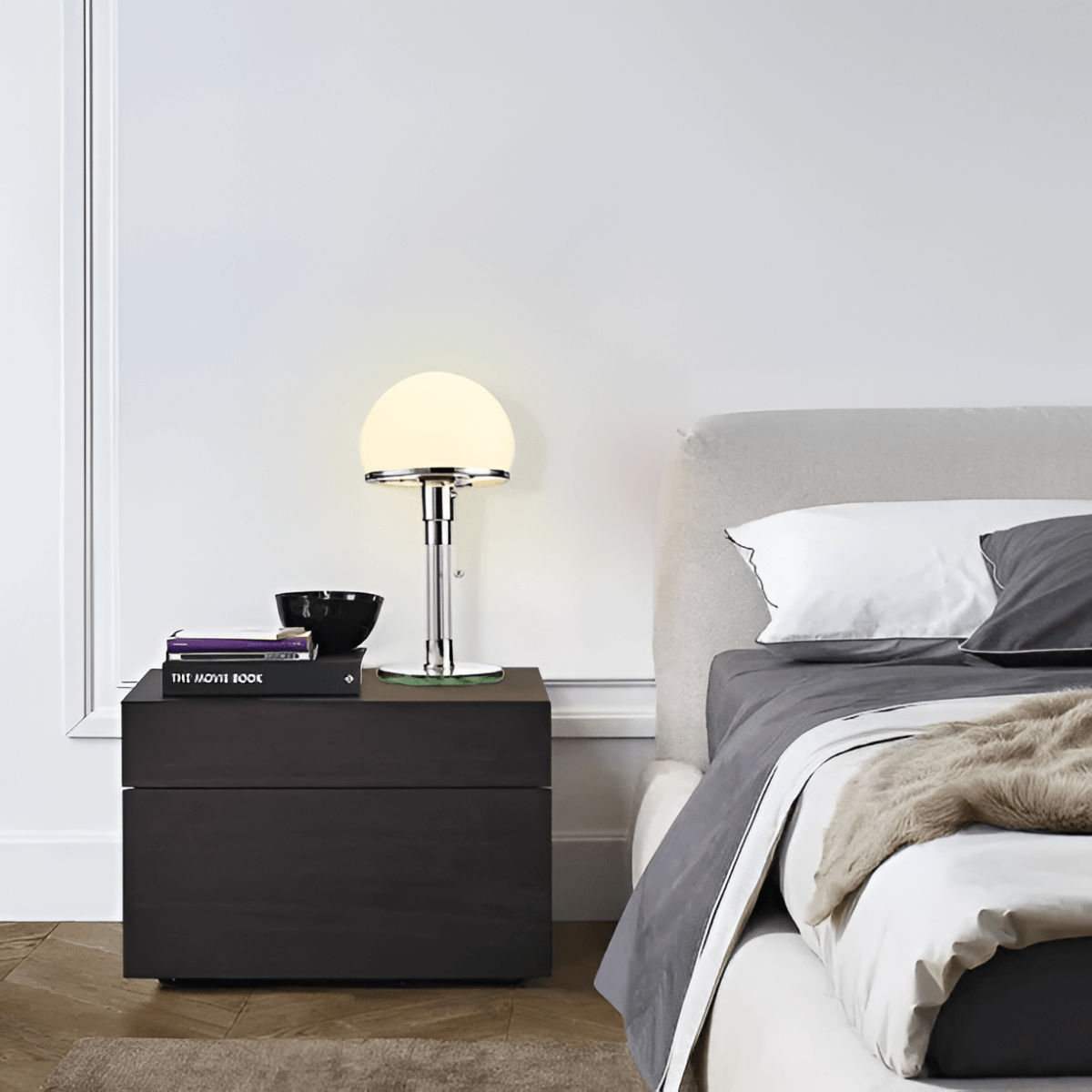 Tischlampe Glas Bauhaus Stil Wohnzimmer Minimalistisch