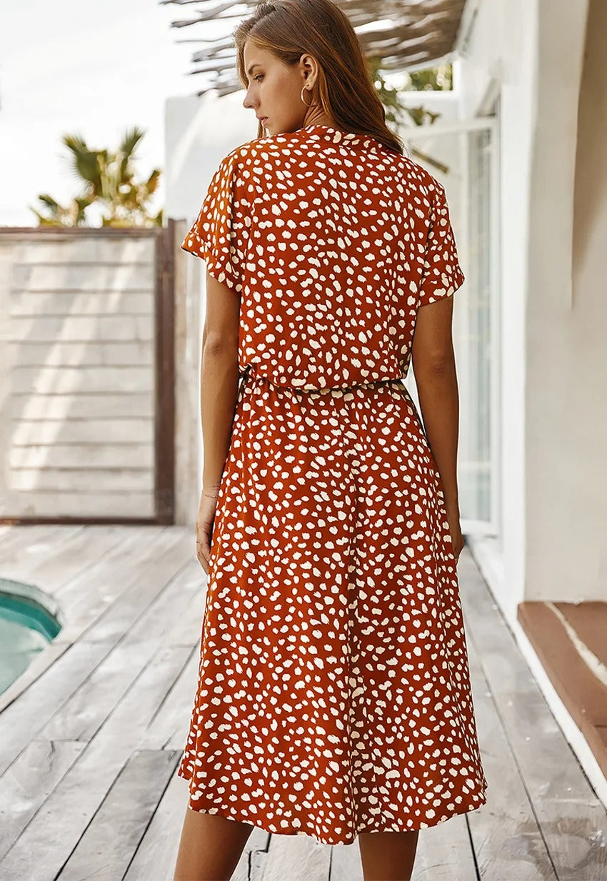 Damen Sommerkleid Regular Fit Freizeit leicht und luftig mit Print