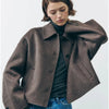Damen Kurze Jacke Cropped Fit Casual Vielseitig