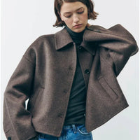 Damen Kurze Jacke Cropped Fit Casual Vielseitig