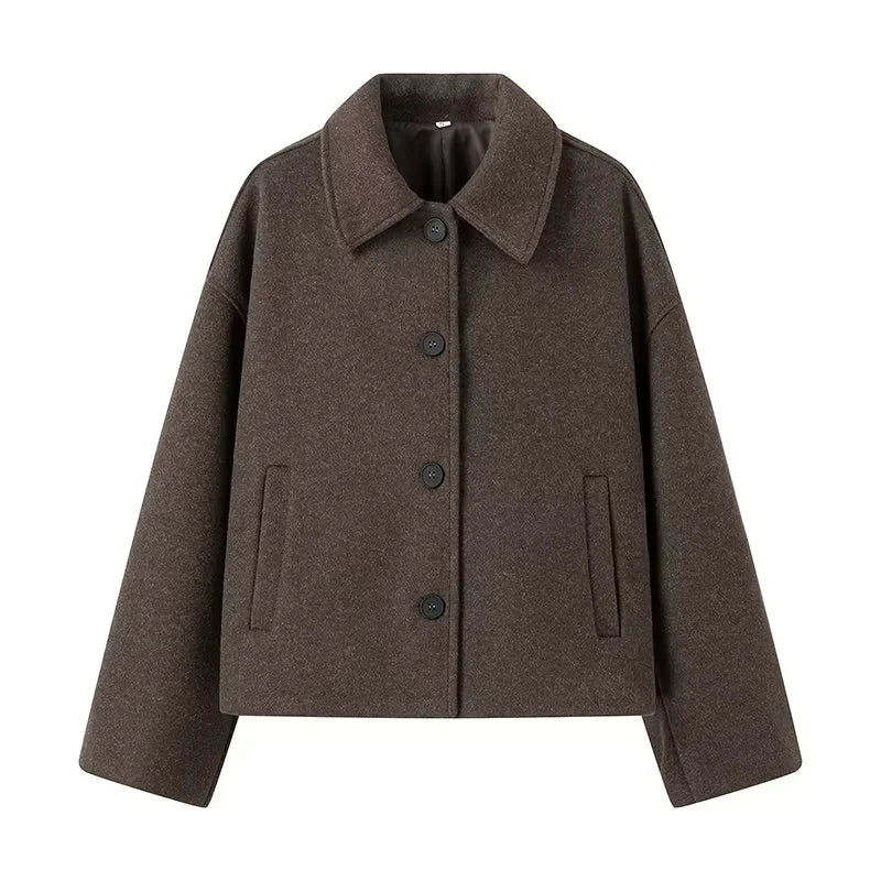 Damen Kurze Jacke Cropped Fit Casual Vielseitig