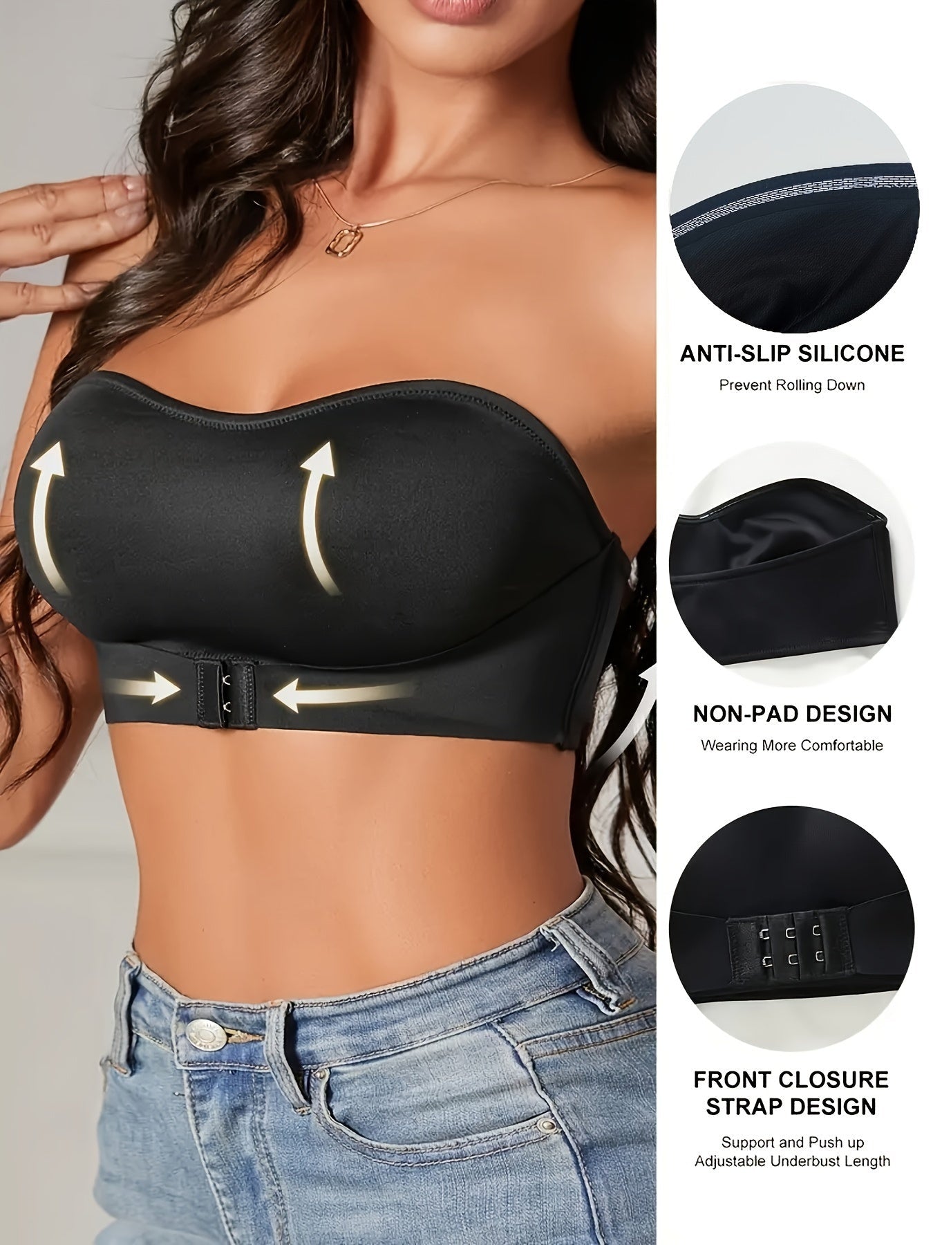 Naomi | Sportlicher nahtloser rutschfester Bandeau-BH