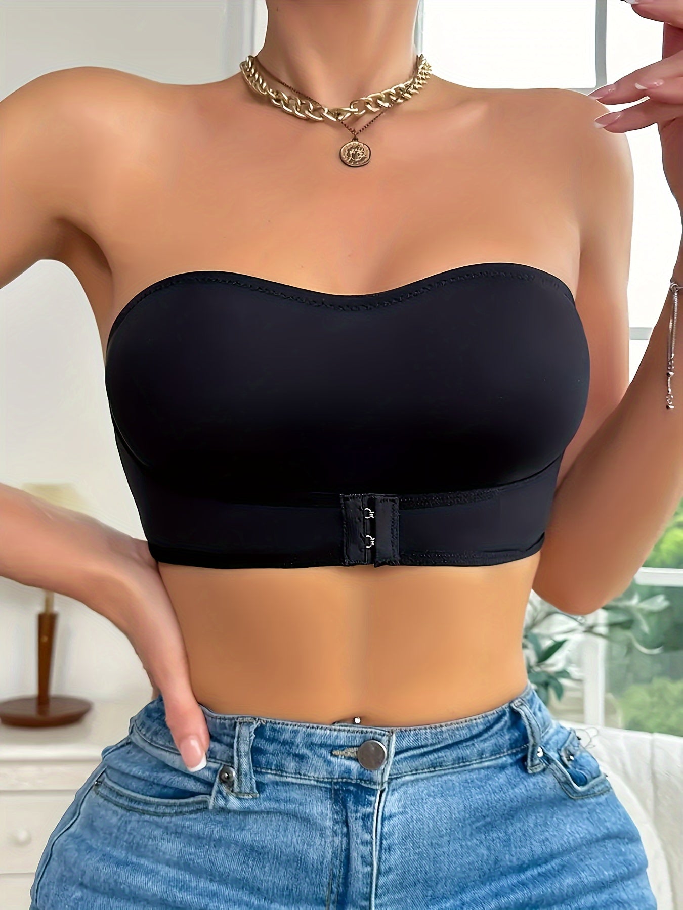 Naomi | Sportlicher nahtloser rutschfester Bandeau-BH