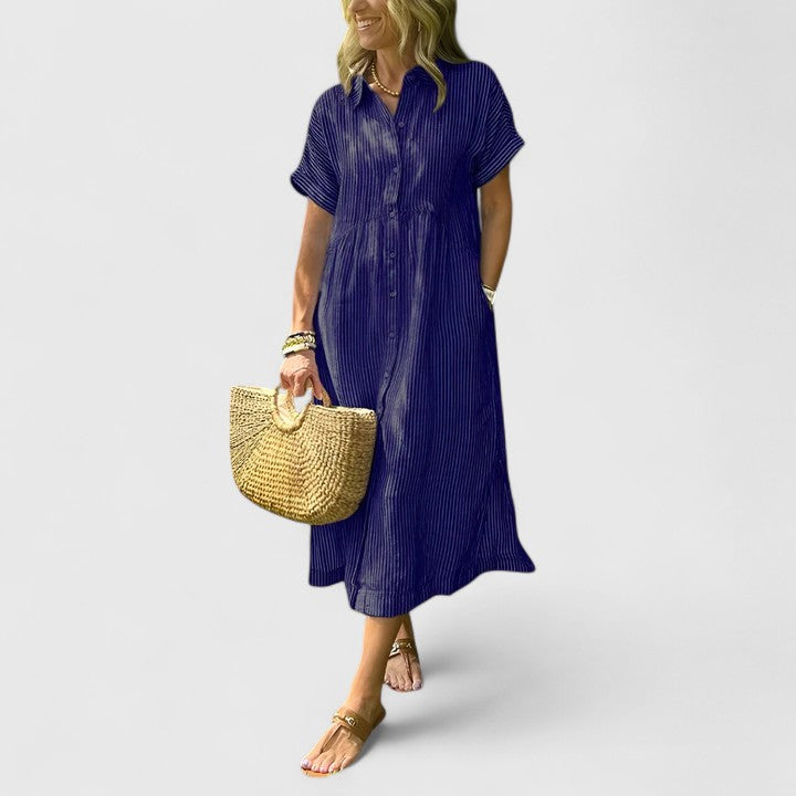 Damen Kleid Regular Fit Freizeit mit Streifenmuster