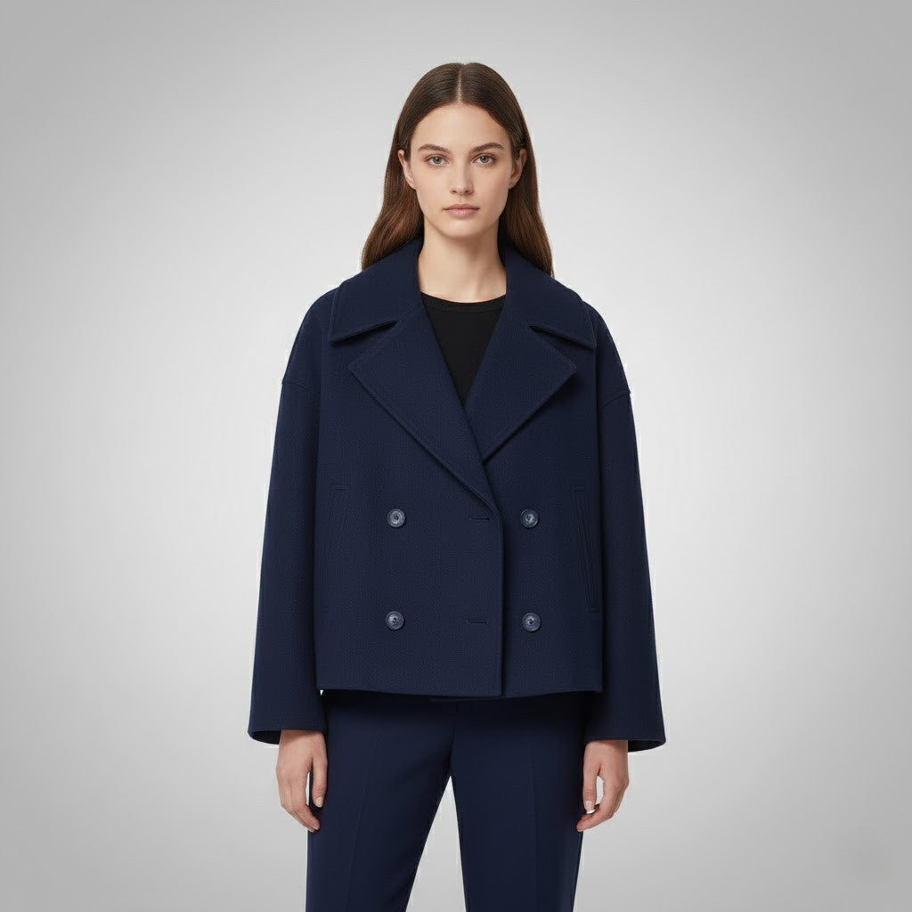 Damen Kurzmantel Regular Fit Casual Elegant
