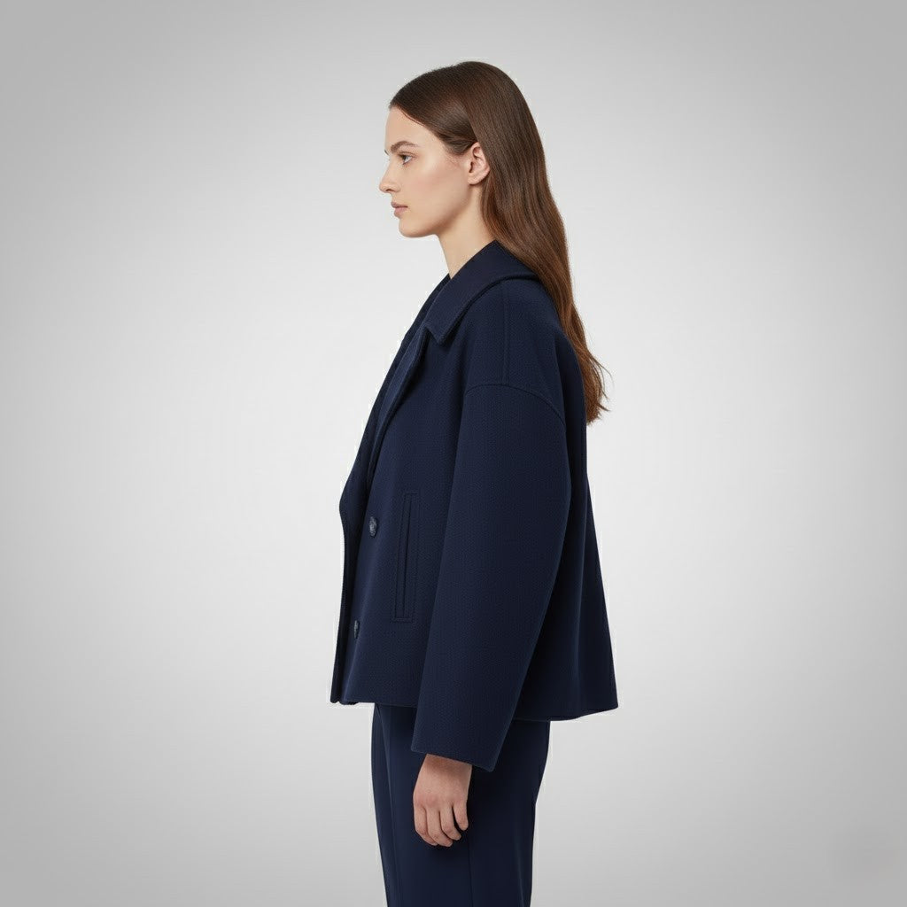 Damen Kurzmantel Regular Fit Casual Elegant