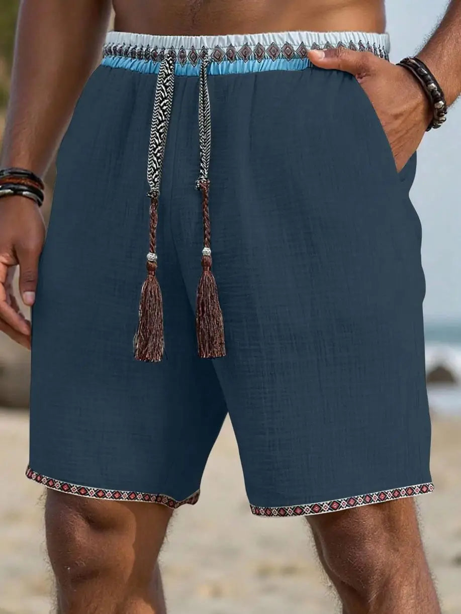 Rocky | Shorts Herren Relaxed Fit Freizeit Leinenoptik sommerlich