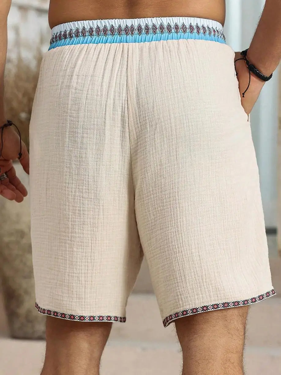 Rocky | Shorts Herren Relaxed Fit Freizeit Leinenoptik sommerlich