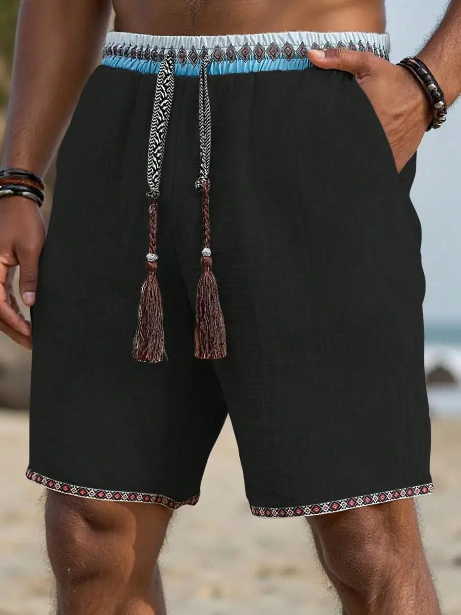 Rocky | Shorts Herren Relaxed Fit Freizeit Leinenoptik sommerlich