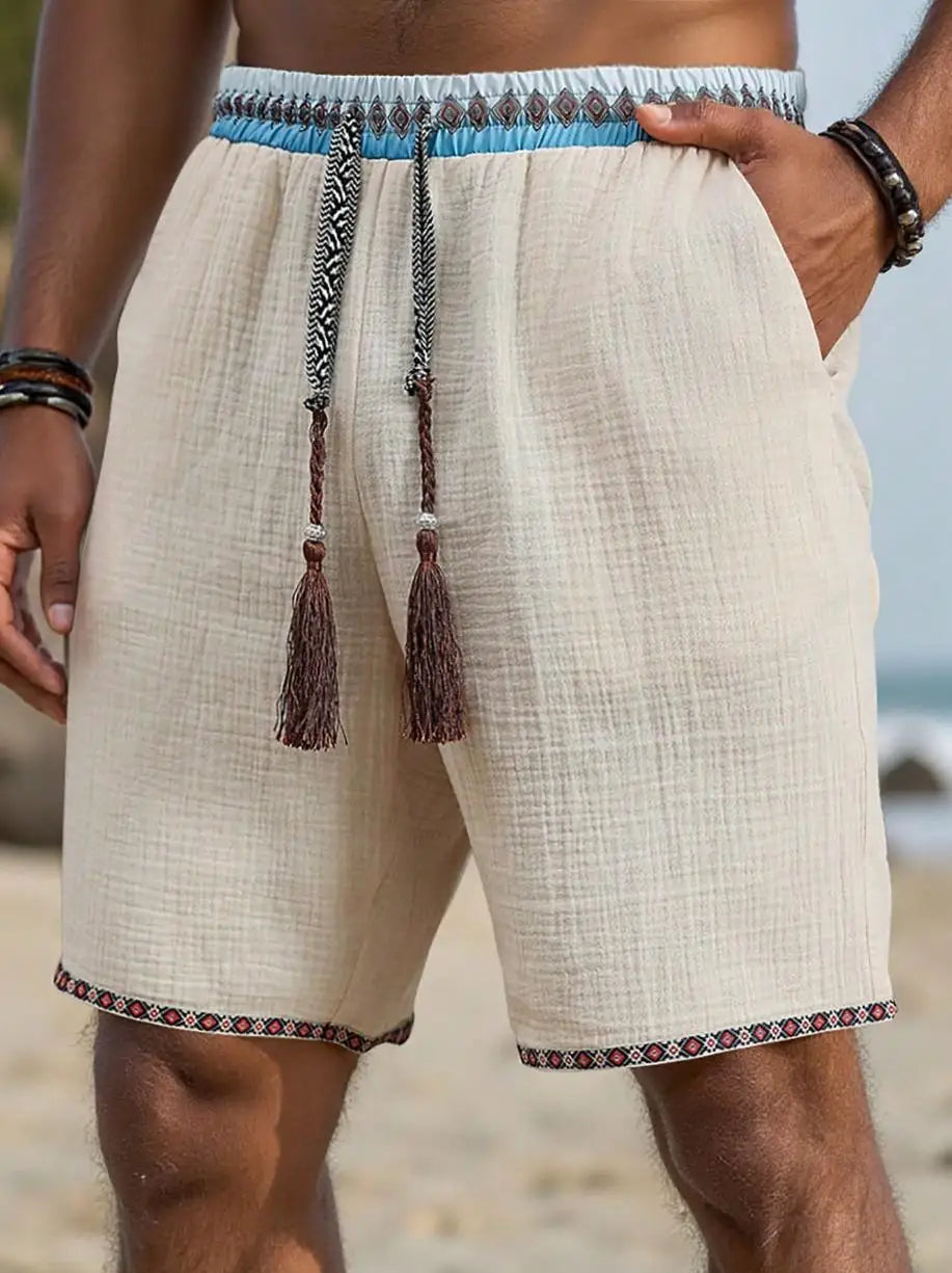 Rocky | Shorts Herren Relaxed Fit Freizeit Leinenoptik sommerlich