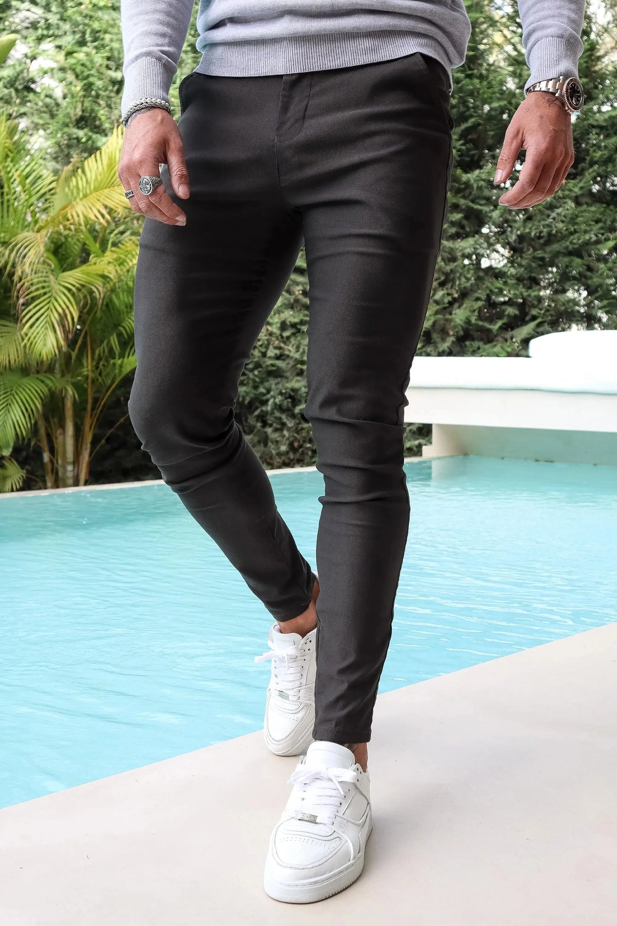Herren Hose Slim Fit Freizeit schmaler Knöchel
