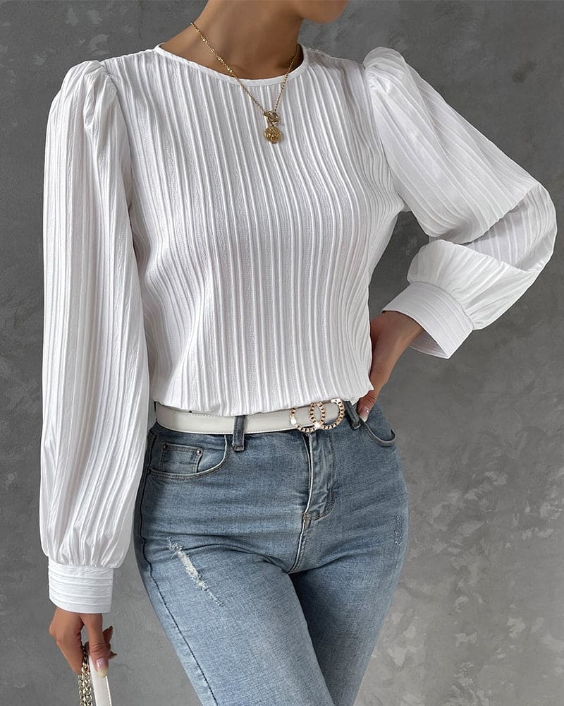 Damen Bluse Regular Fit mit Lanternärmeln Freizeit Sommer