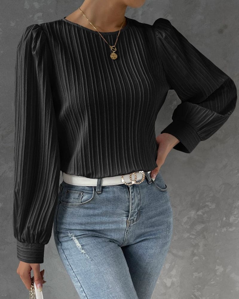 Damen Bluse Regular Fit mit Lanternärmeln Freizeit Sommer