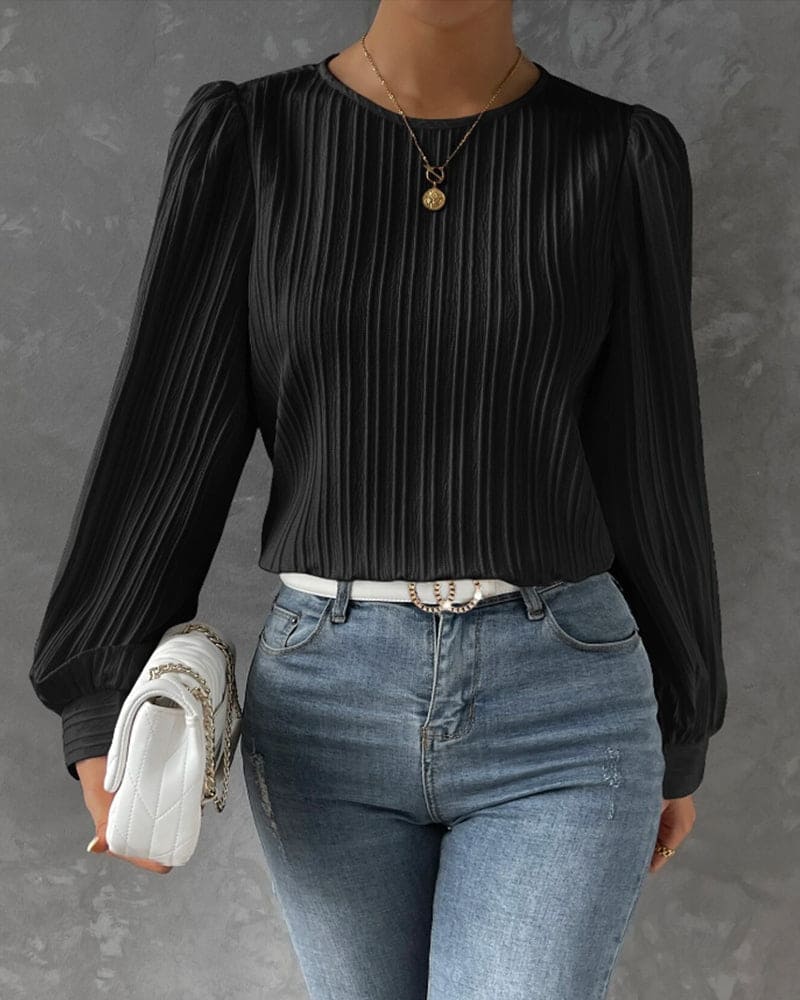 Damen Bluse Regular Fit mit Lanternärmeln Freizeit Sommer