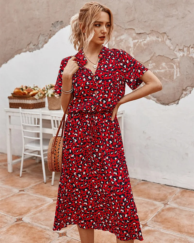 Damen Sommerkleid Regular Fit Freizeit leicht und luftig mit Print