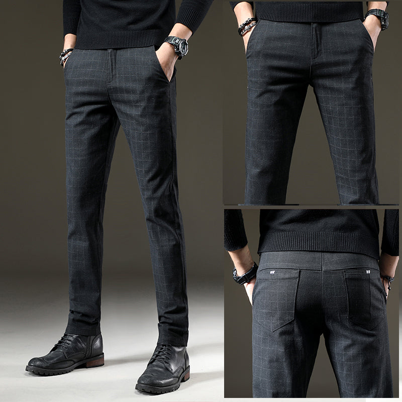 Herren Slim Fit Karohose Business Elegant