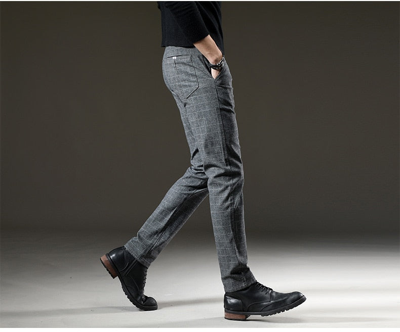 Herren Slim Fit Karohose Business Elegant