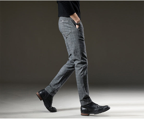 Herren Slim Fit Karohose Business Elegant