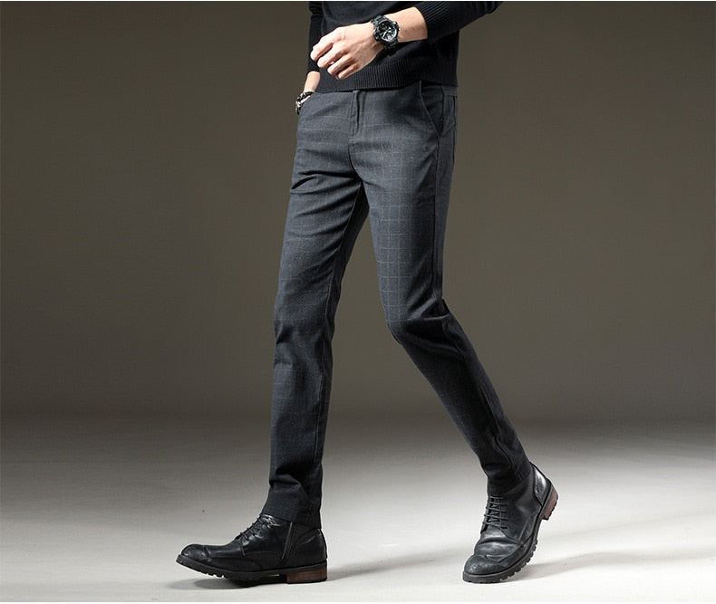Herren Slim Fit Karohose Business Elegant