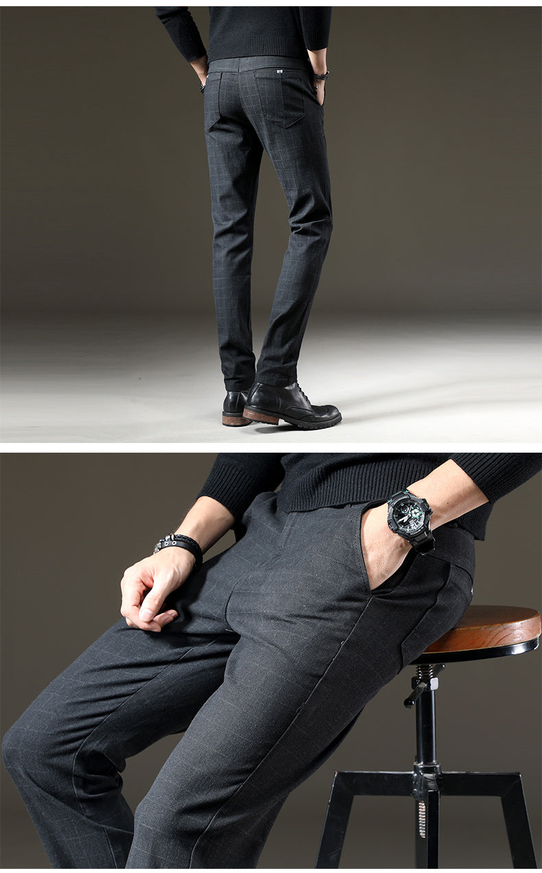Herren Slim Fit Karohose Business Elegant