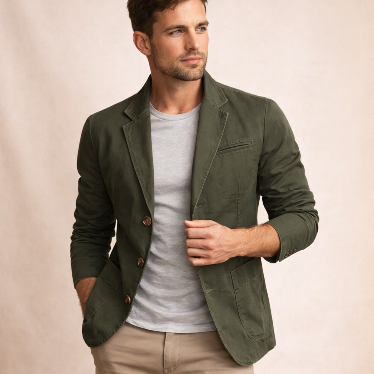 Herren Slim Fit Blazer Freizeit Business Casual