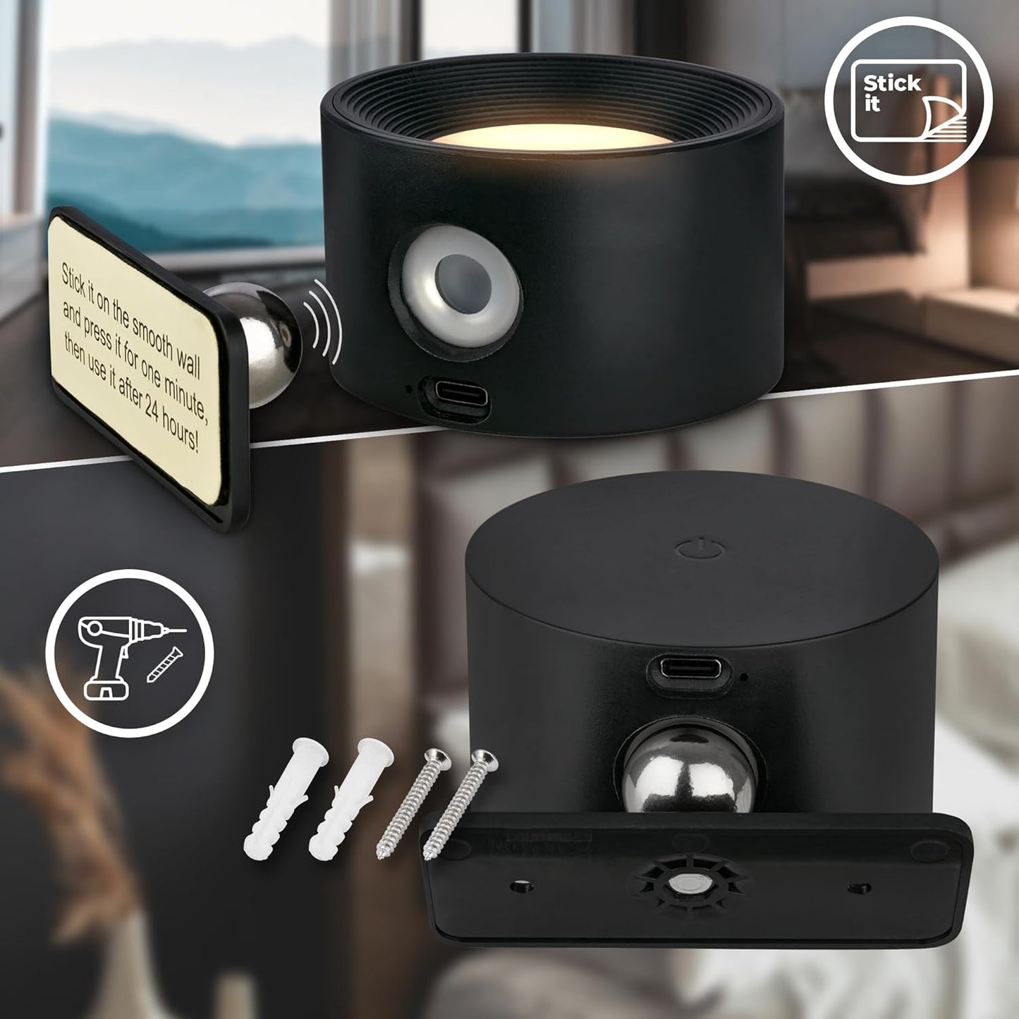 LED Lampe Kabellos mit Bewegungsmelder Raumbeleuchtung flexibel